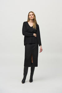 Joseph Ribkoff Winter  2024-244923-11-Top-Black - The Coach Pyramids