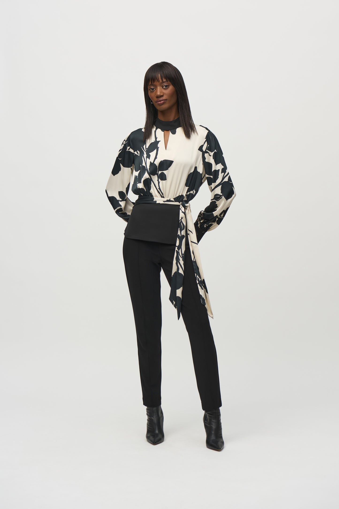 Joseph Ribkoff Winter  2024 -244942-3883-Blouse-Black Moonstone - The Coach Pyramids