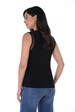 Frank Lyman Spring/Summer 2024-246031-Knit Top-Black - The Coach Pyramids