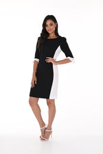 Frank Lyman Spring/Summer 2024-246124-Knit Dress-Black/Off White - The Coach Pyramids