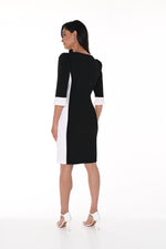 Frank Lyman Spring/Summer 2024-246124-Knit Dress-Black/Off White - The Coach Pyramids