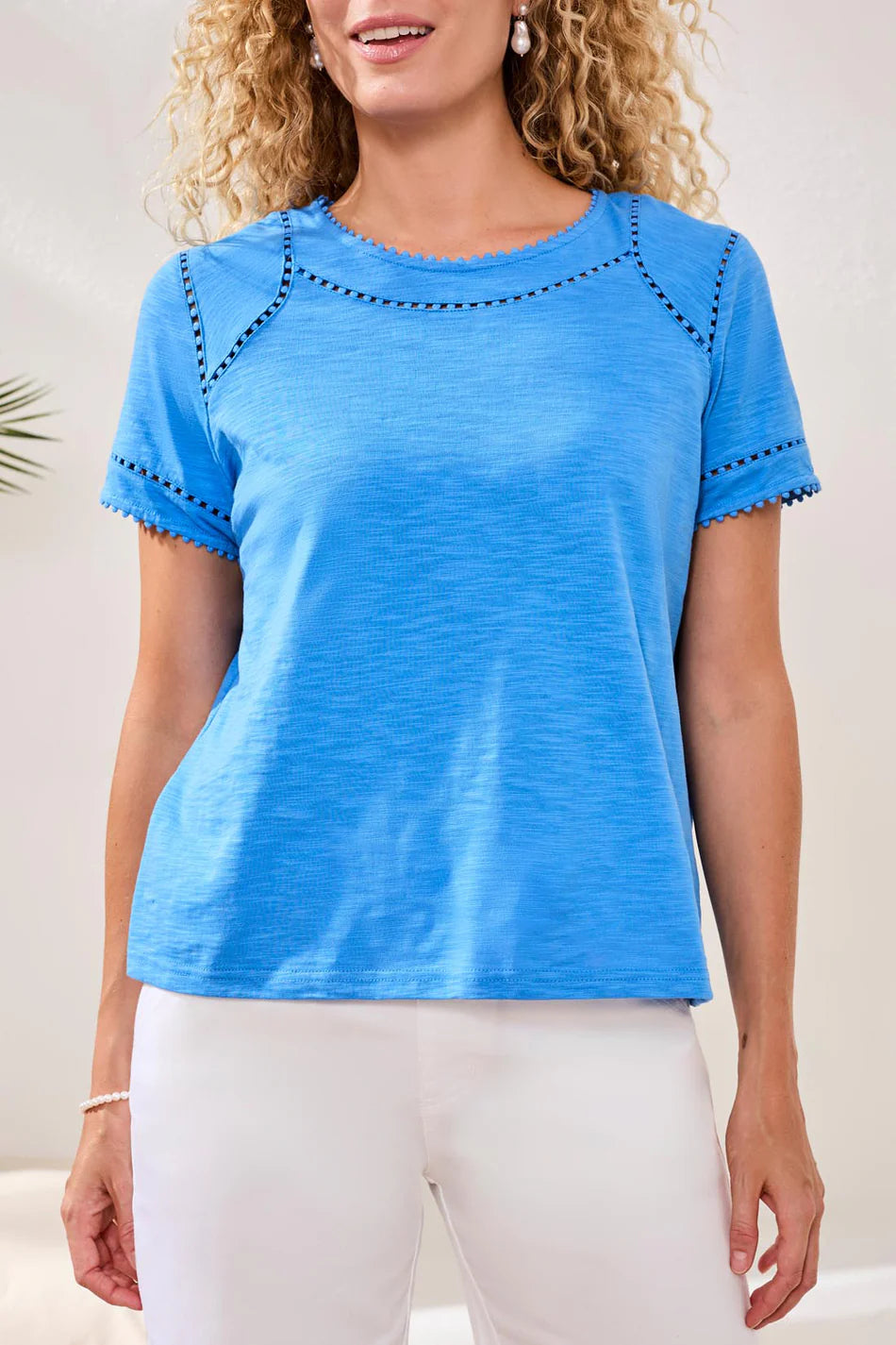 Tribal Top W/Dotted Lace Detail-2466O-0169-Royal - The Coach Pyramids