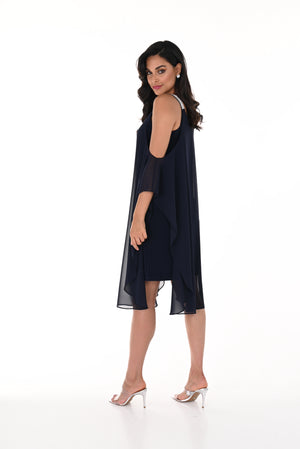 Frank Lyman Spring/Summer 2024-248001-Woven Dress-Midnight - The Coach Pyramids