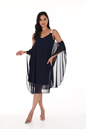 Frank Lyman Spring/Summer 2024-248001-Woven Dress-Midnight - The Coach Pyramids