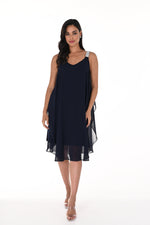 Frank Lyman Spring/Summer 2024-248001-Woven Dress-Midnight - The Coach Pyramids