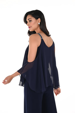 Frank Lyman Spring/Summer 2024- 248004 -Woven Top-Midnight - The Coach Pyramids