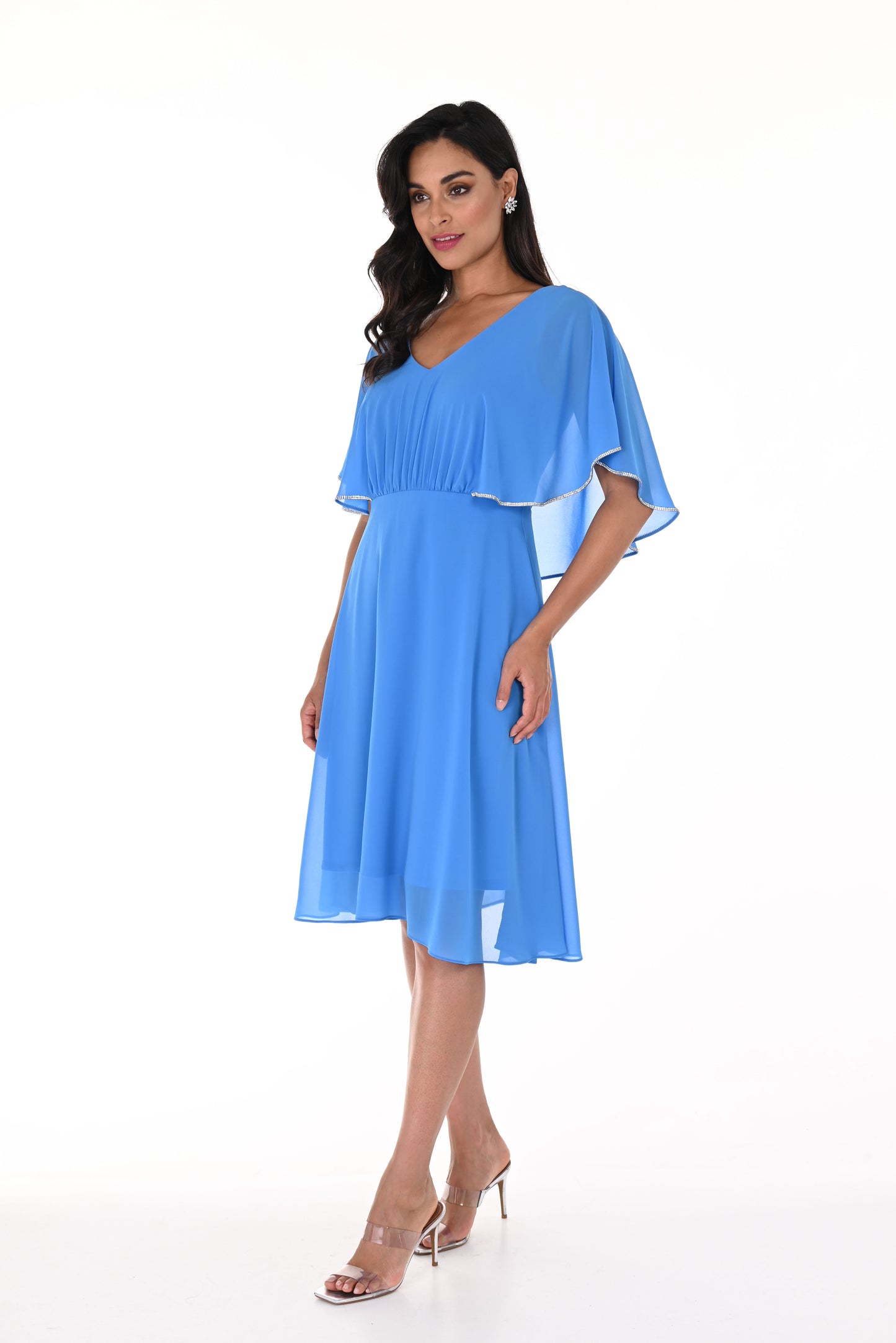 Frank Lyman Spring/Summer 2024- 248152 -Woven Dress-Azure - The Coach Pyramids