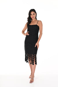 Frank Lyman Spring/Summer 2024- 248210U -Woven Dress-Black - The Coach Pyramids