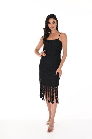 Frank Lyman Spring/Summer 2024- 248210U -Woven Dress-Black - The Coach Pyramids