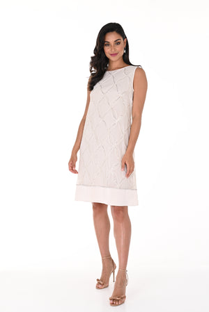 Frank Lyman Spring/Summer 2024- 248341 -Knit Dress-Champagne - The Coach Pyramids