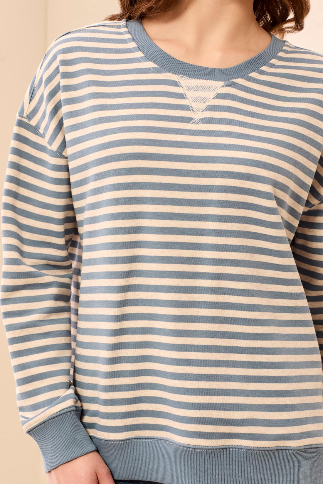 Tribal-L/S Crew Neck Top W/Combo-2487O-1633-Blue Fog - The Coach Pyramids