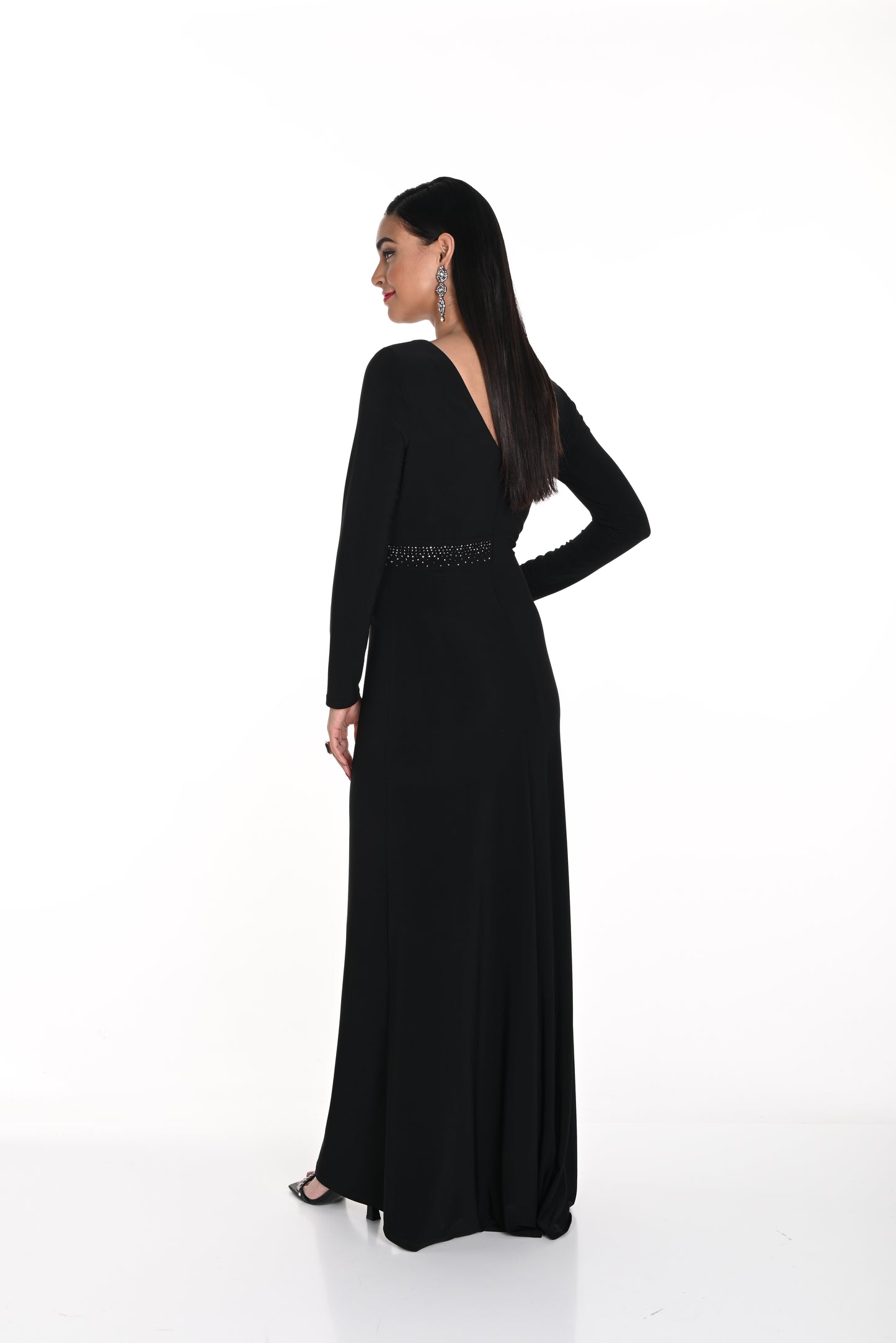 Frank Lyman Fall 2024-249009-Knit Dress-Black - The Coach Pyramids