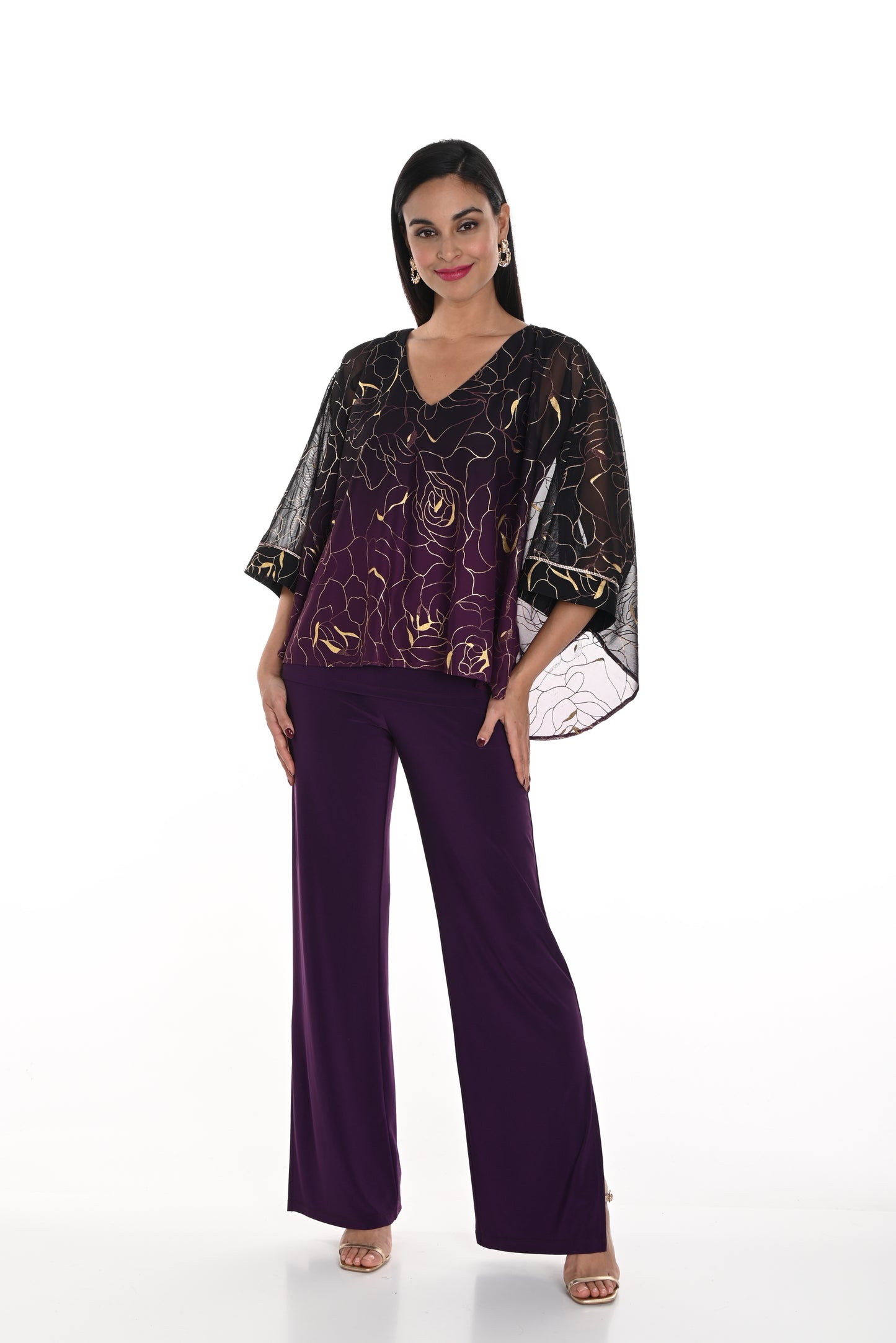 Frank Lyman Fall 2024-249027-Knit Pant-Red/Wine - The Coach Pyramids