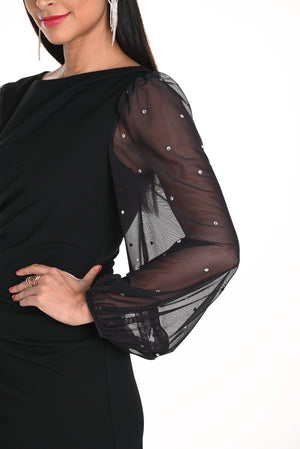 Frank Lyman Fall 2024-249174-Knit Dress-Black