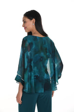 Frank Lyman Fall 2024-249207-Woven Top-Spruce/Teal