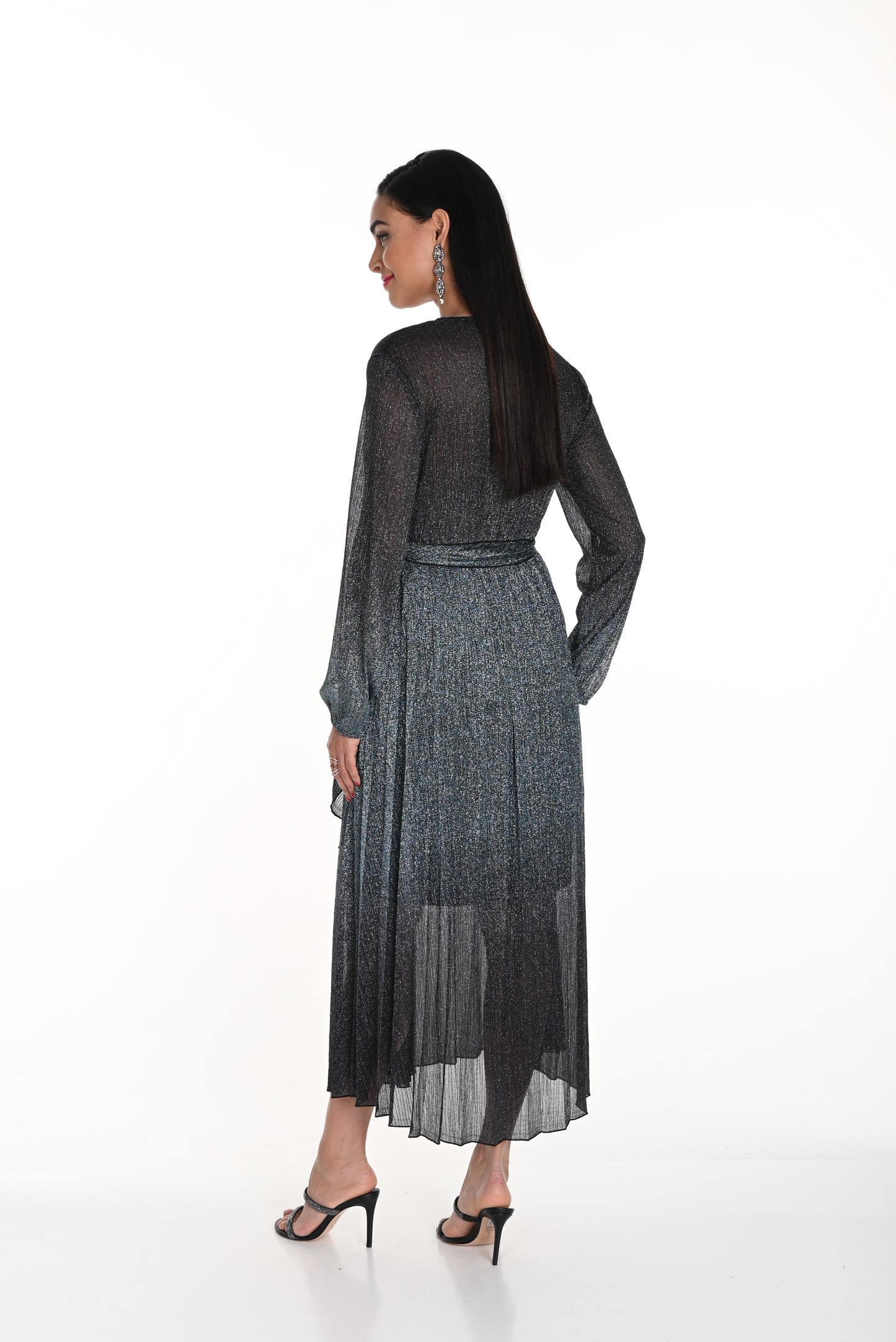 Frank Lyman Fall 2024-249214-Knit Dress-Teal/Black - The Coach Pyramids