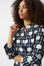 Joseph Ribkoff Winter 2025-251000-34252-Jacket-Off-White/Navy