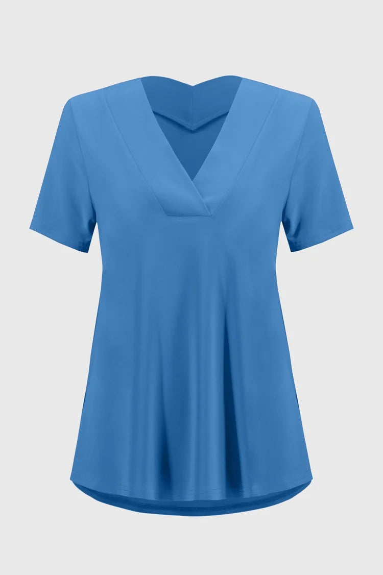 Joseph Ribkoff Spring 2025-251125-4360-Top-Coastal Blue - The Coach Pyramids