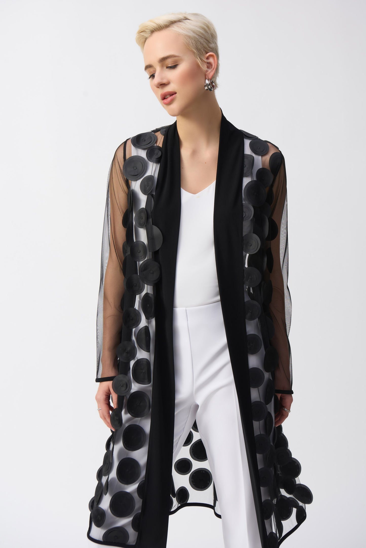 Joseph Ribkoff Spring 2025-251209-11-Cover Up-Black - The Coach Pyramids