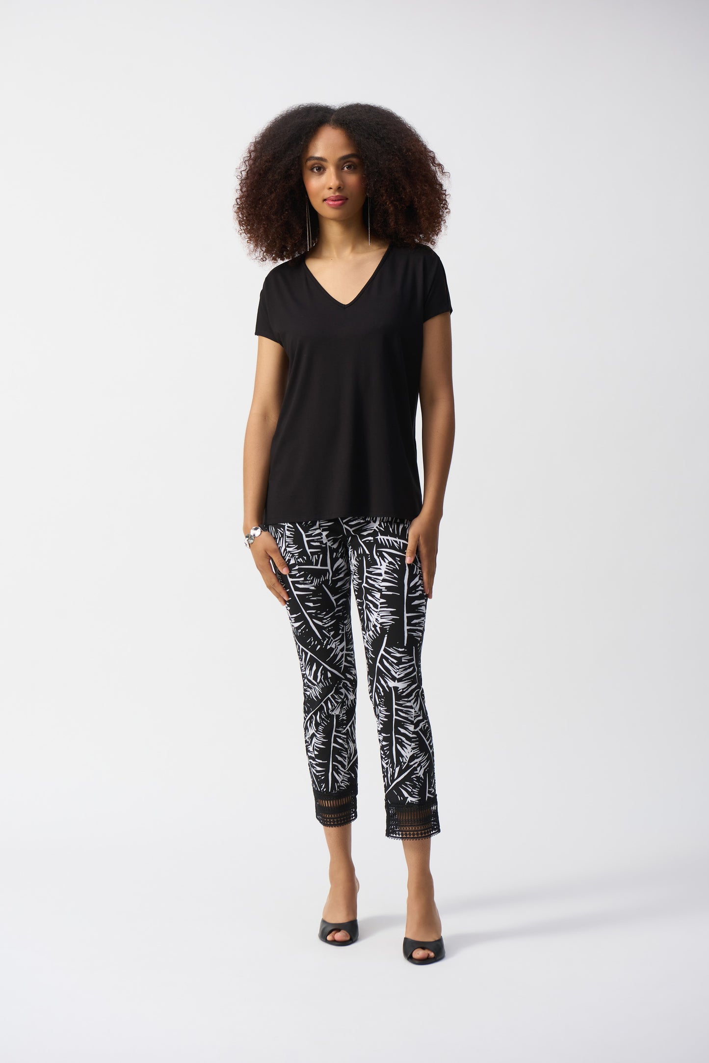 Joseph Ribkoff Spring 2025-251229-11-Top-Black - The Coach Pyramids