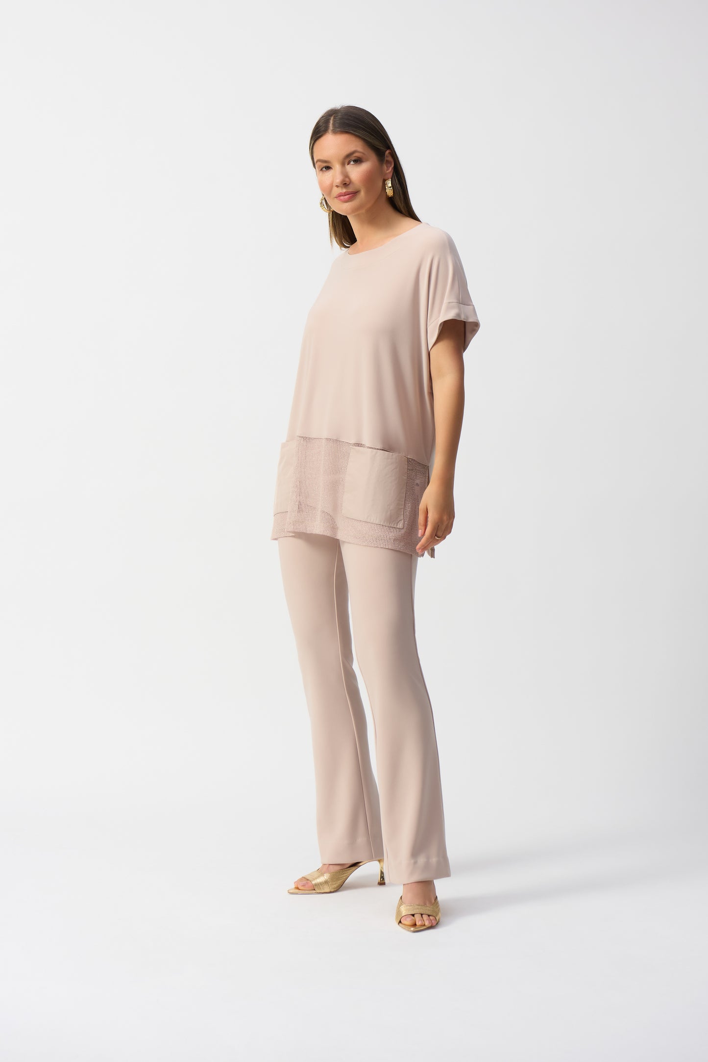Joseph Ribkoff Spring 2025-251233-4370-Tunic-Parchment - The Coach Pyramids