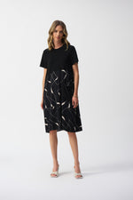 Joseph Ribkoff Spring 2025-251271-3882-Dress-Black/Moonstone