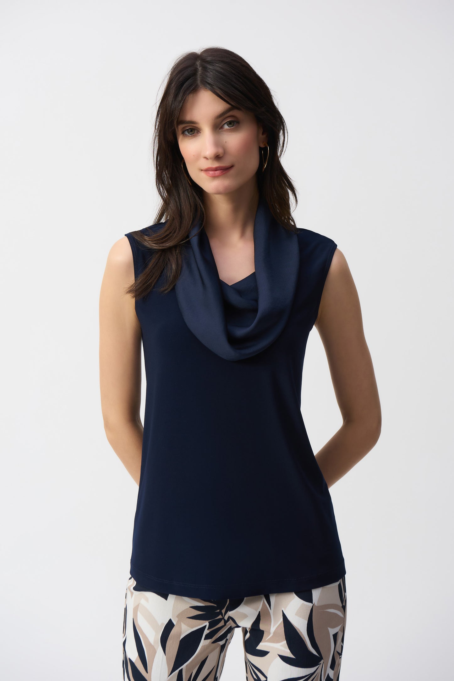 Joseph Ribkoff Spring 2025-251276-2166-Top-Midnight Blue - The Coach Pyramids