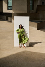 Joseph Ribkoff Fall 2025-251903-4280-Dress-Greenery - The Coach Pyramids