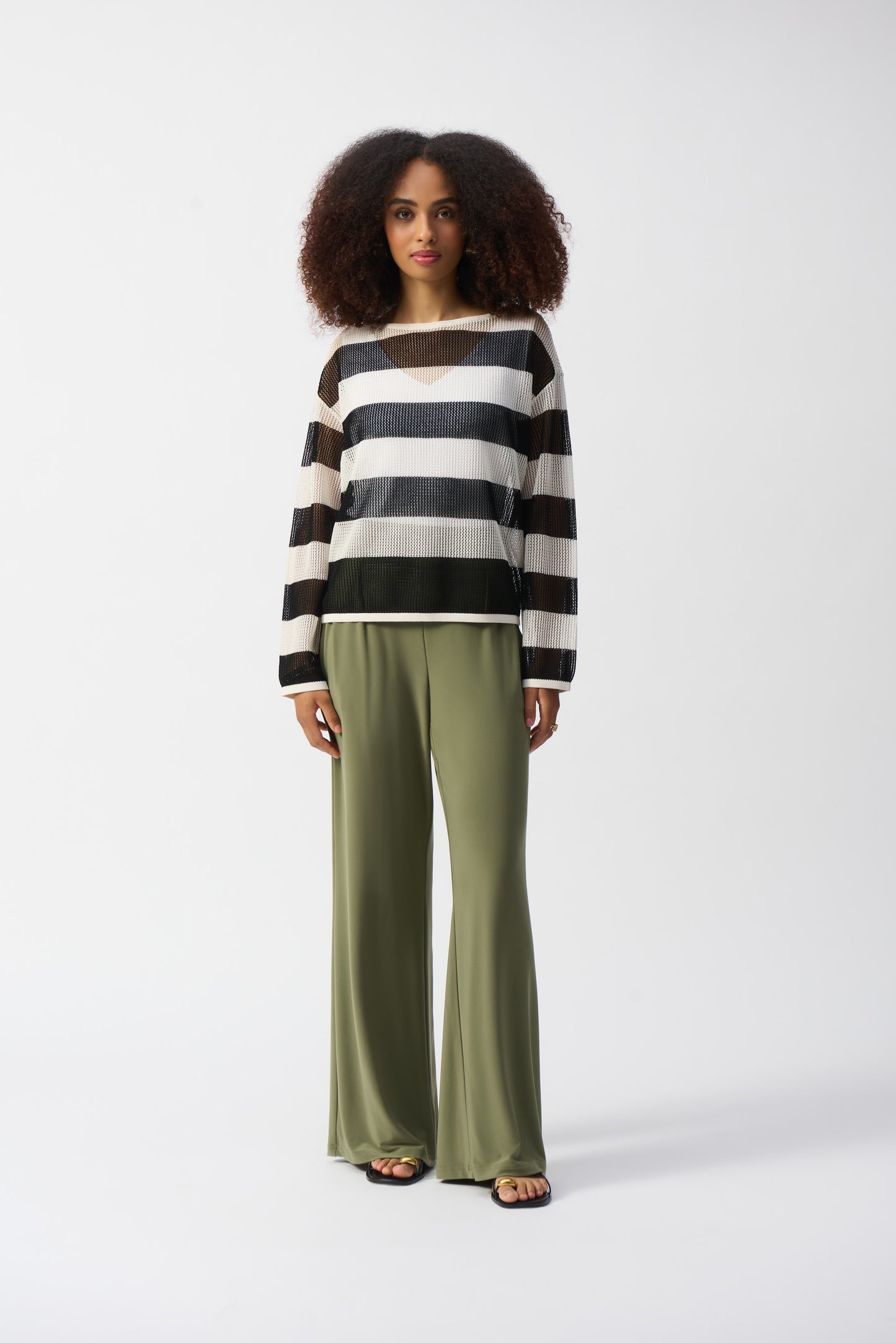 Joseph Ribkoff Spring 2025-251922-1846-Top-Vanilla/Black - The Coach Pyramids