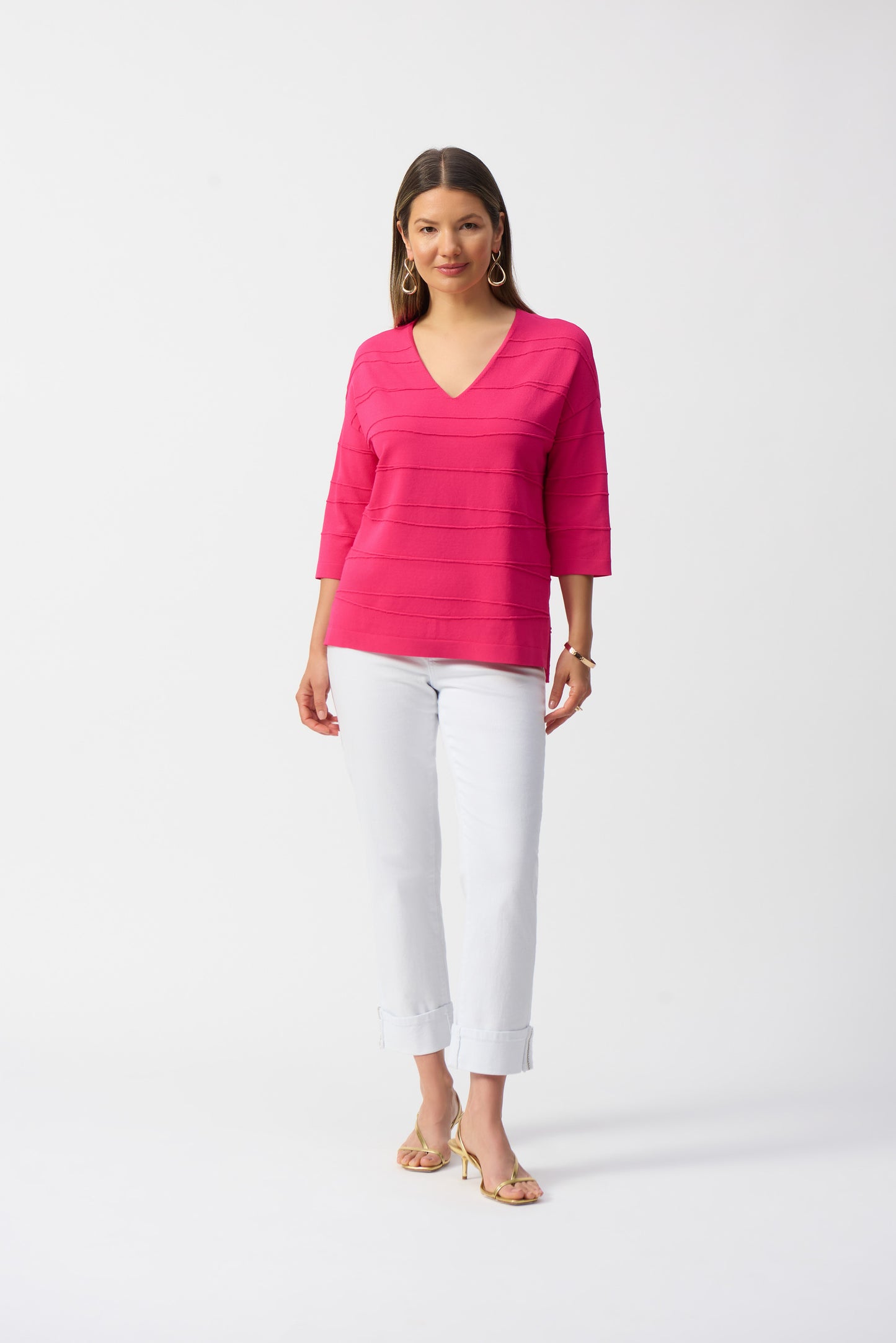 Joseph Ribkoff Spring 2025-251923-11-Top-Black - The Coach Pyramids