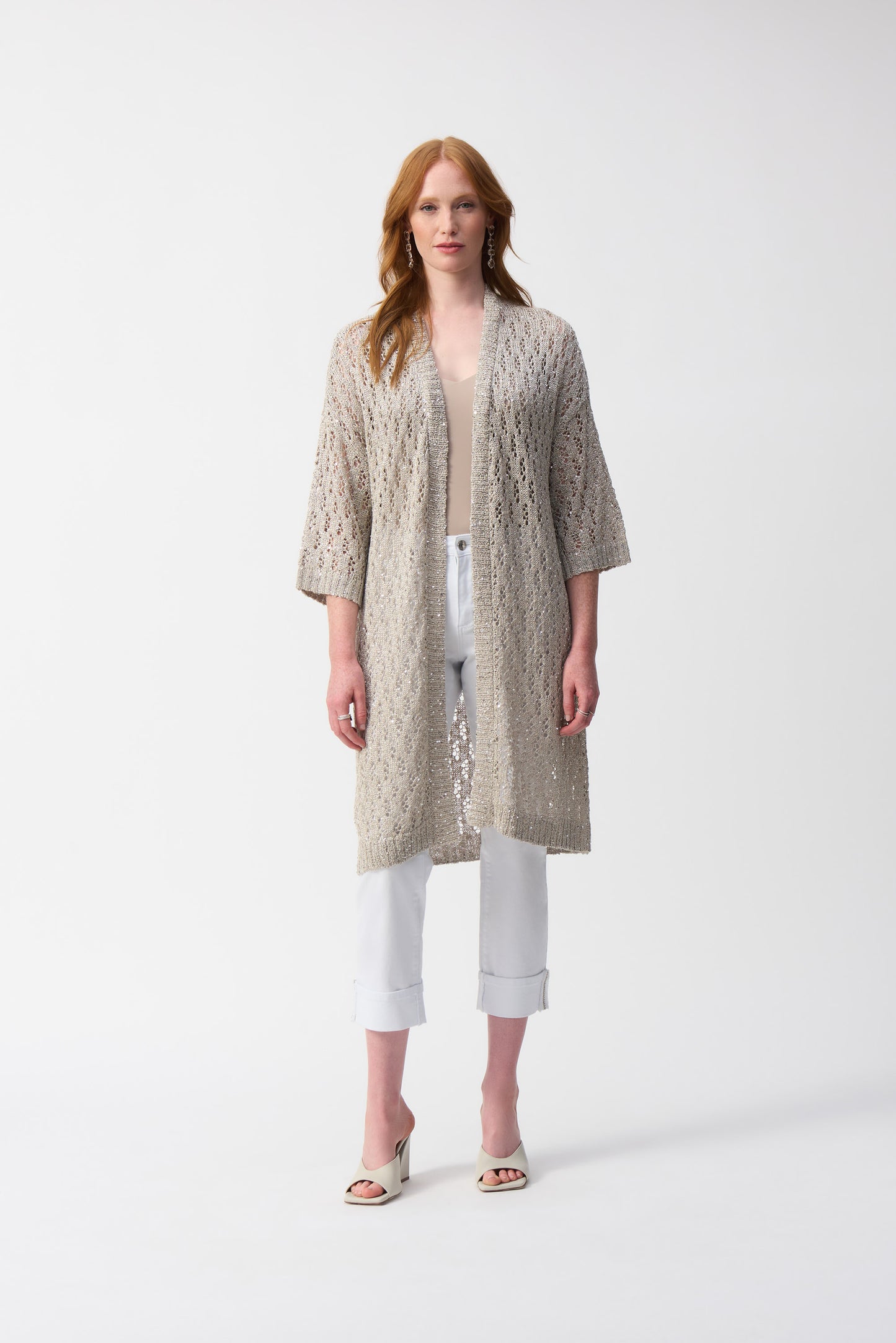 Joseph Ribkoff Spring 2025-251929-3059-Cover Up-Champagne - The Coach Pyramids