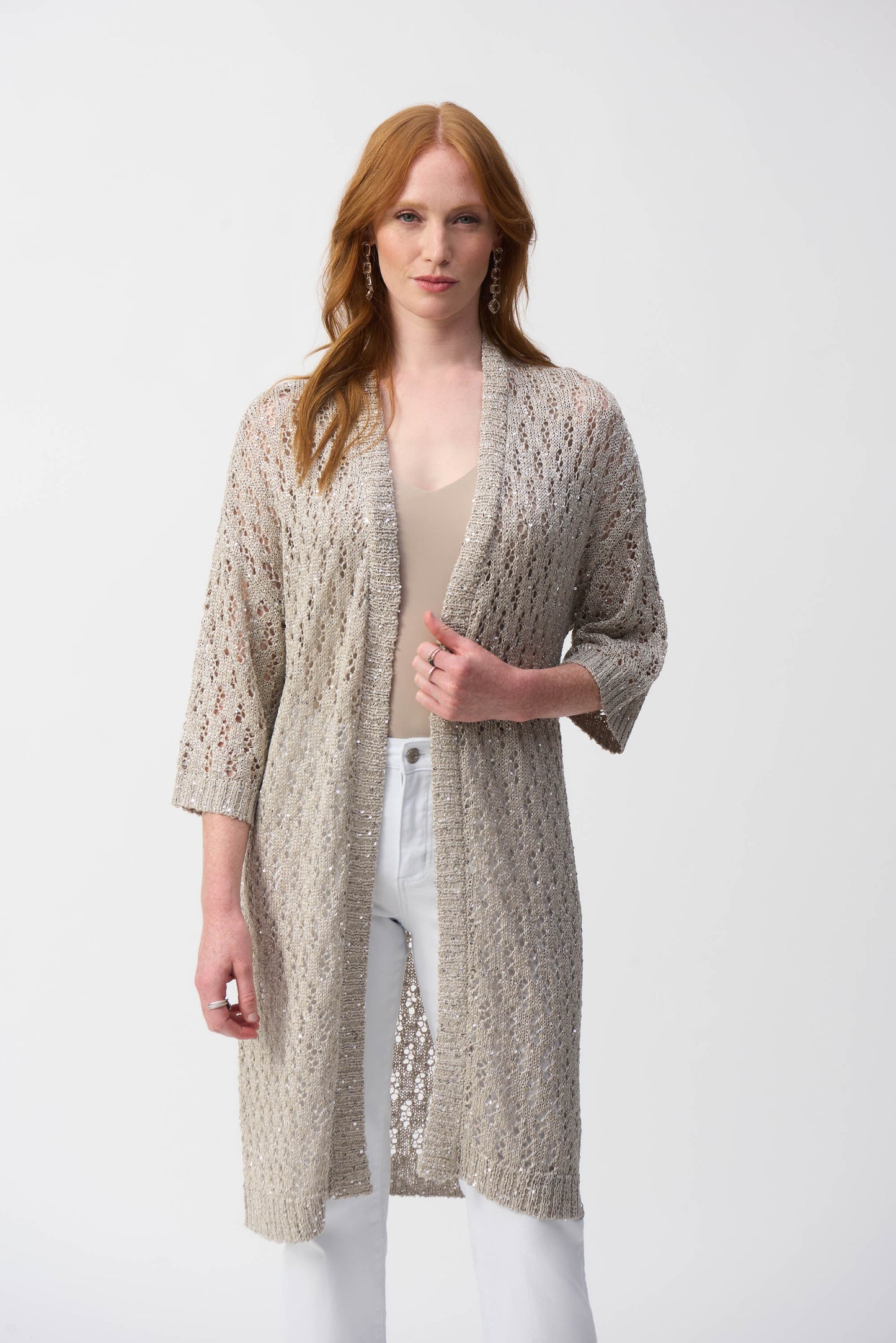 Joseph Ribkoff Spring 2025-251929-3059-Cover Up-Champagne - The Coach Pyramids