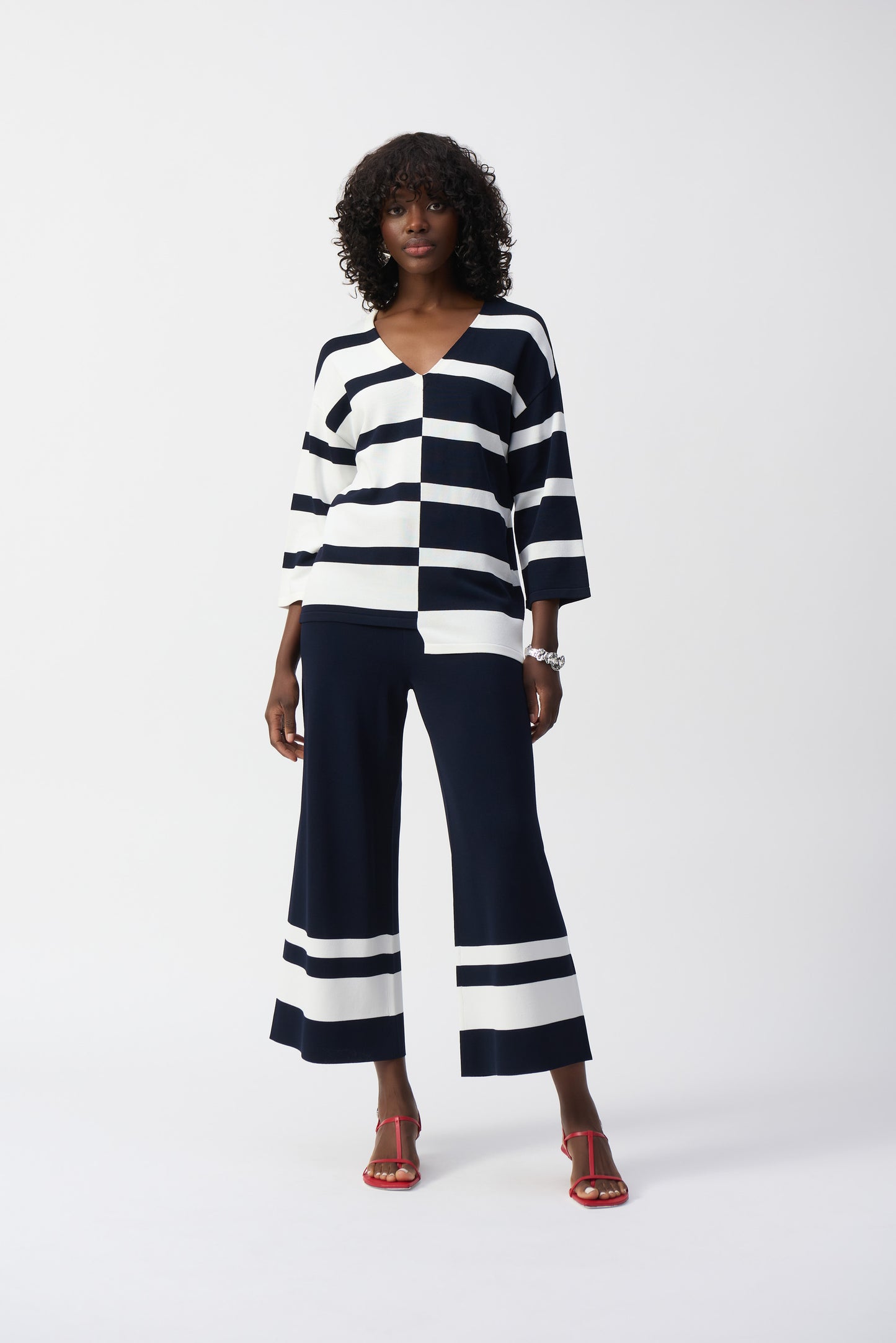 Joseph Ribkoff Spring 2025-251945-2229-Pant-Midnight Blue/Vanilla - The Coach Pyramids