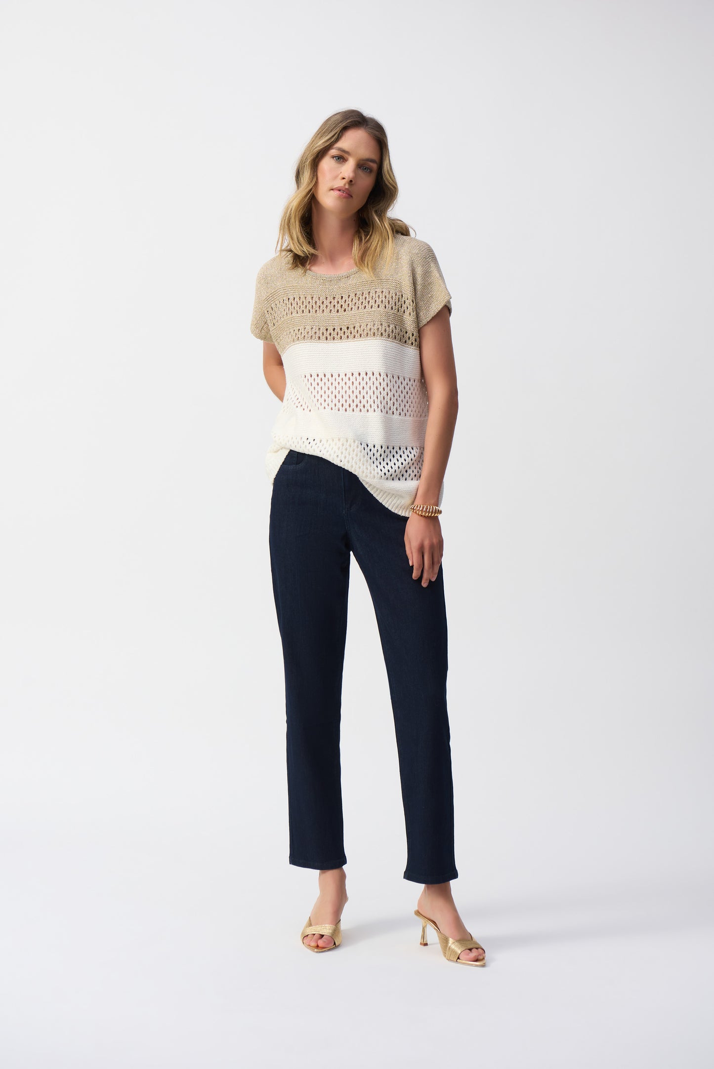 Joseph Ribkoff Winter 2025-251966-3302-Pant-Dark Denim Blue - The Coach Pyramids