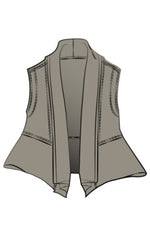 Sympli Spring/Summer 2025-25198-Splice Roll Neck Vest-Taupe