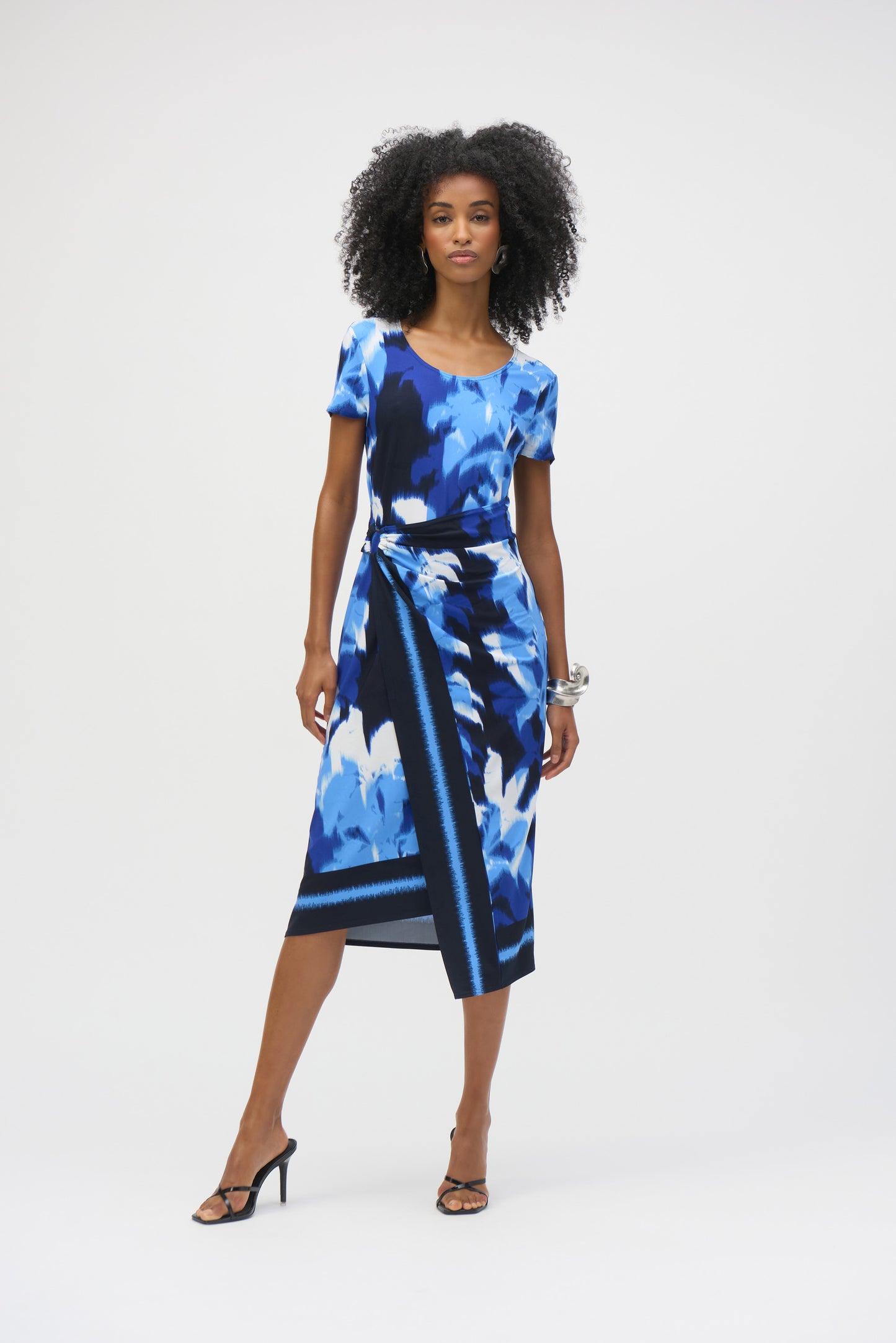 Joseph Ribkoff Summer 2025-252179-3801-Dress-Blue/Vanilla - The Coach Pyramids