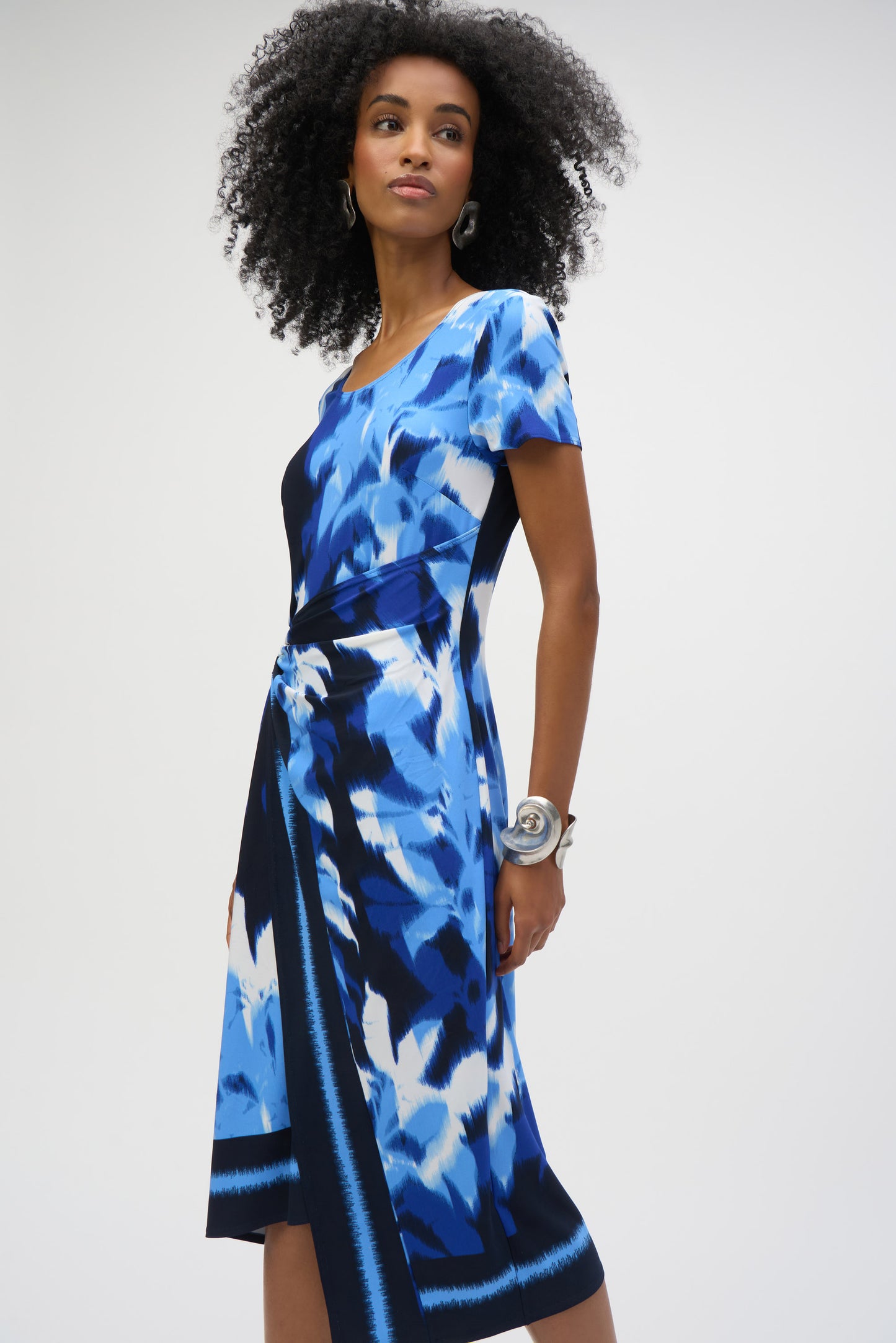 Joseph Ribkoff Summer 2025-252179-3801-Dress-Blue/Vanilla - The Coach Pyramids
