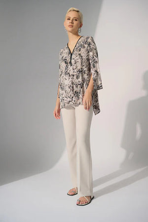 Joseph Ribkoff Fall 2025-252242-1109-Tunic-Beige/Multi - The Coach Pyramids