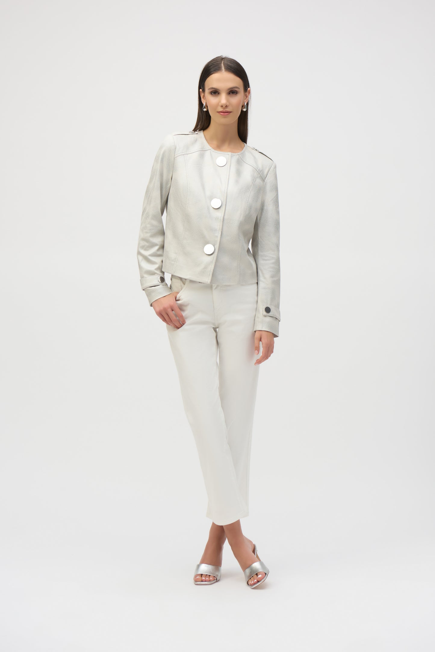 Joseph Ribkoff Summer 2025-252918-3854-Jacket-Moonstone - The Coach Pyramids