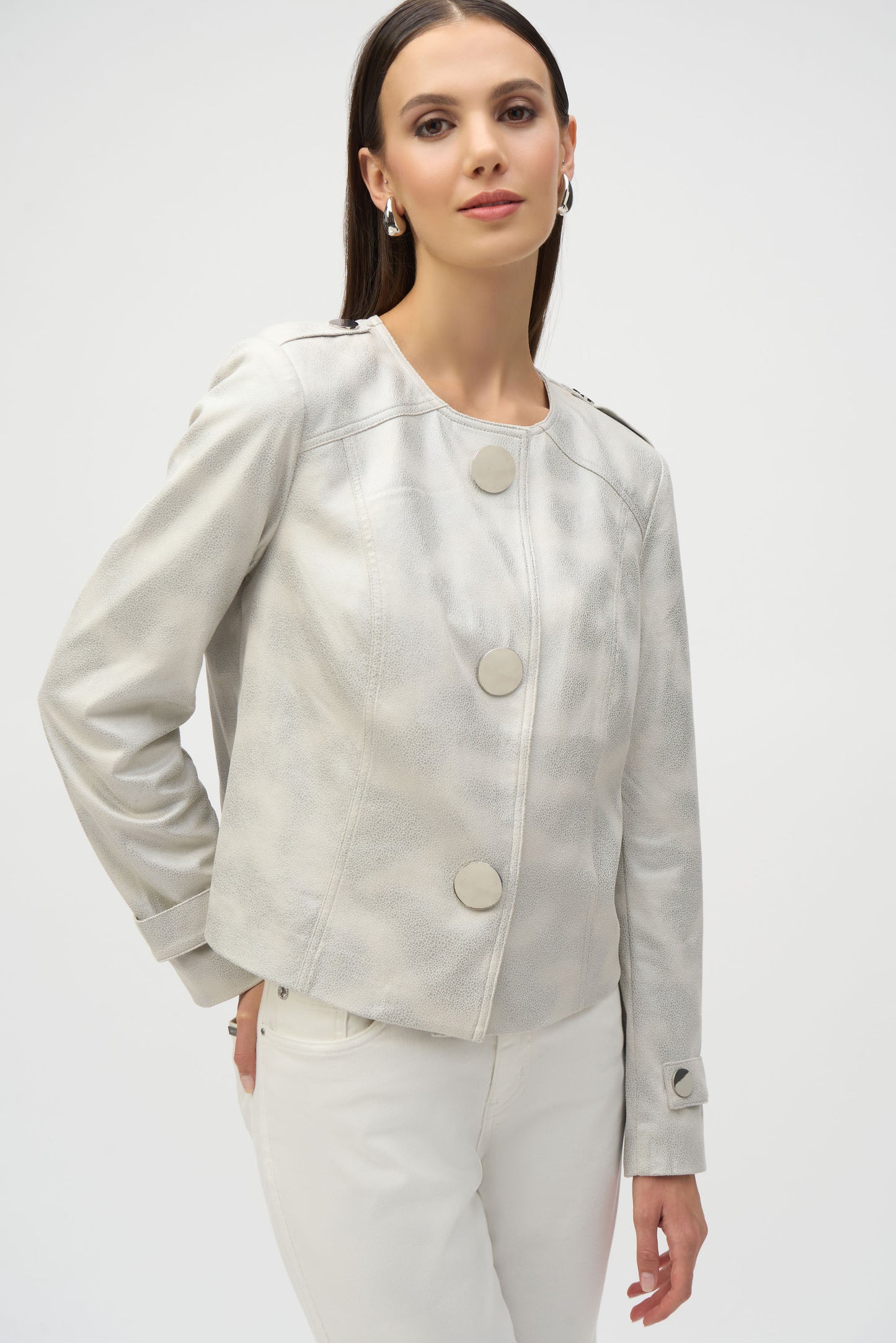 Joseph Ribkoff Summer 2025-252918-3854-Jacket-Moonstone - The Coach Pyramids
