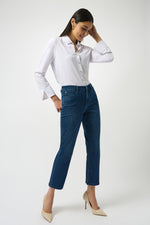 Joseph Ribkoff Fall 2025-252926F25-3699-Pant-Denim Medium Blue - The Coach Pyramids