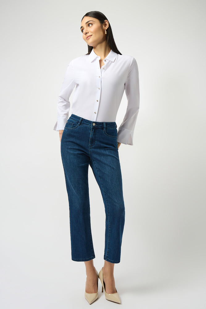 Joseph Ribkoff Fall 2025-252926F25-3699-Pant-Denim Medium Blue - The Coach Pyramids
