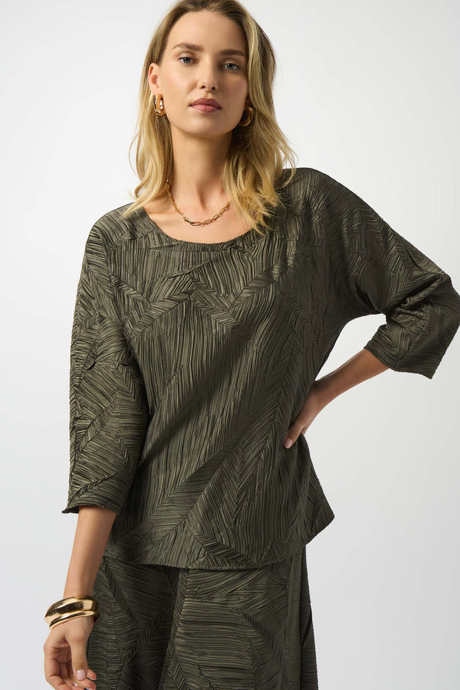 Joseph Ribkoff Fall 2025-253002-3380-Top-Avocado - The Coach Pyramids