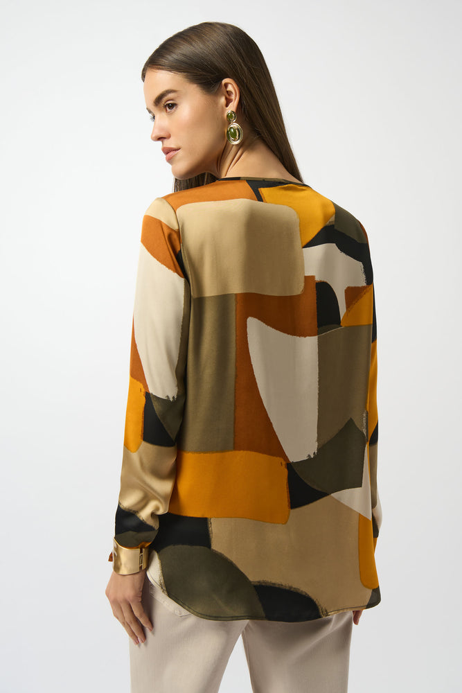 Joseph Ribkoff Fall 2025-253011-178-Tunic-Black/Multi - The Coach Pyramids
