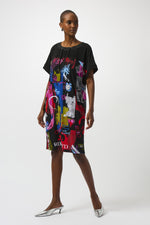 Joseph Ribkoff Fall 2025-2530332-178-Dress-Black/Multi - The Coach Pyramids