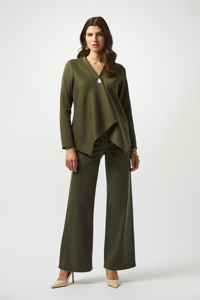 Joseph Ribkoff Fall 2025-253040-4768-Jacket-Khaki - The Coach Pyramids