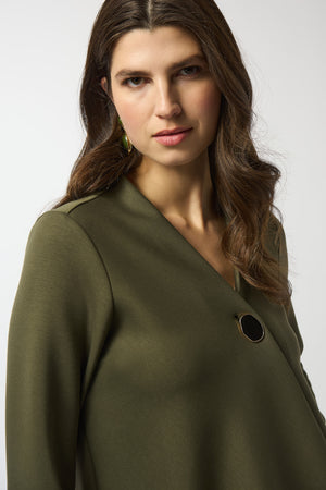 Joseph Ribkoff Fall 2025-253040-4768-Jacket-Khaki - The Coach Pyramids