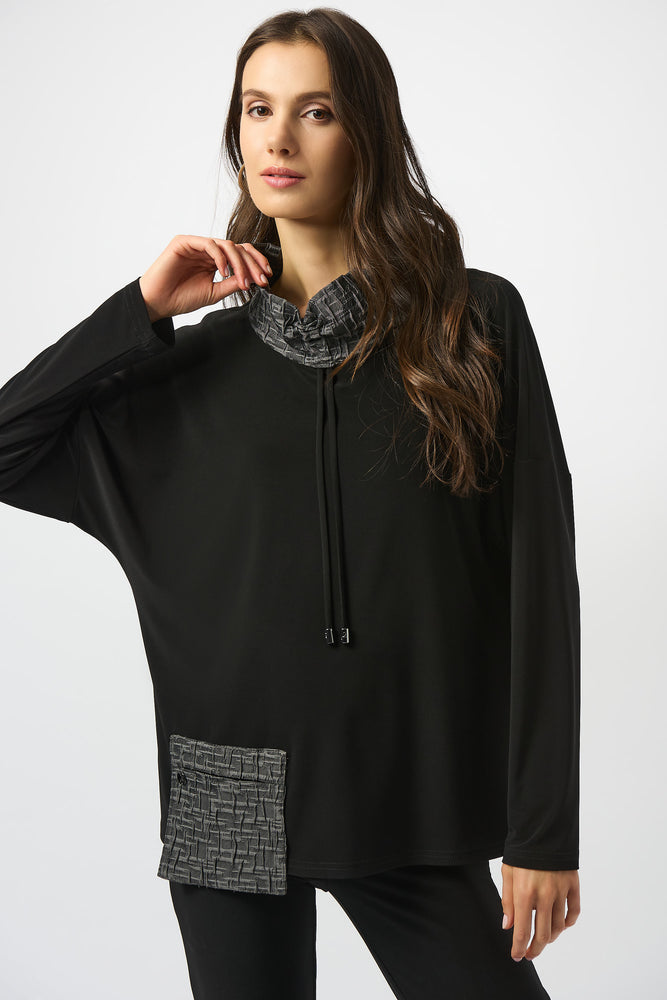 Joseph Ribkoff Fall 2025-253052-251-Top-Black/Grey - The Coach Pyramids