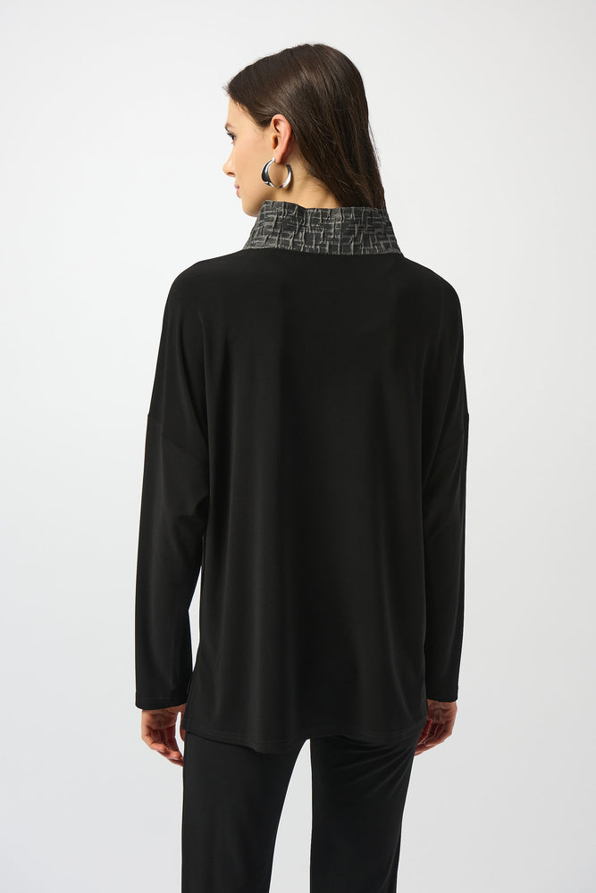 Joseph Ribkoff Fall 2025-253052-251-Top-Black/Grey - The Coach Pyramids