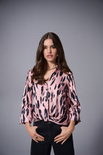 Joseph Ribkoff Fall 2025-253059-493-Top-Pink/Black - The Coach Pyramids